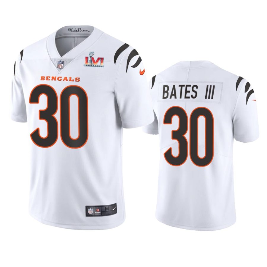 mens cincinnati bengals jessie bates iii white super bowl lvi limited jersey