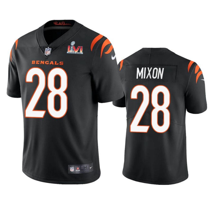 mens cincinnati bengals joe mixon black super bowl lvi limited jersey