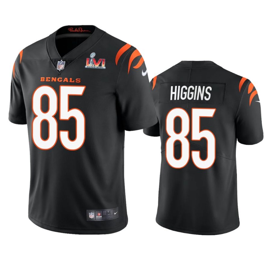 mens cincinnati bengals tee higgins black super bowl lvi limited jersey