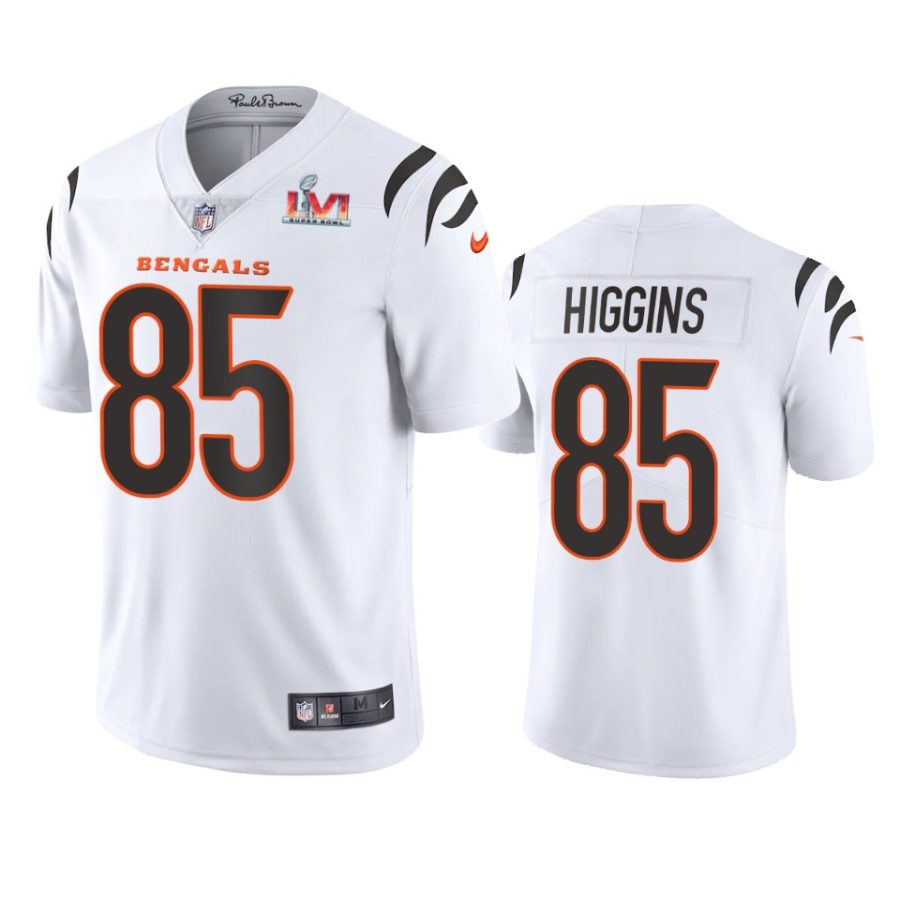 mens cincinnati bengals tee higgins white super bowl lvi limited jersey