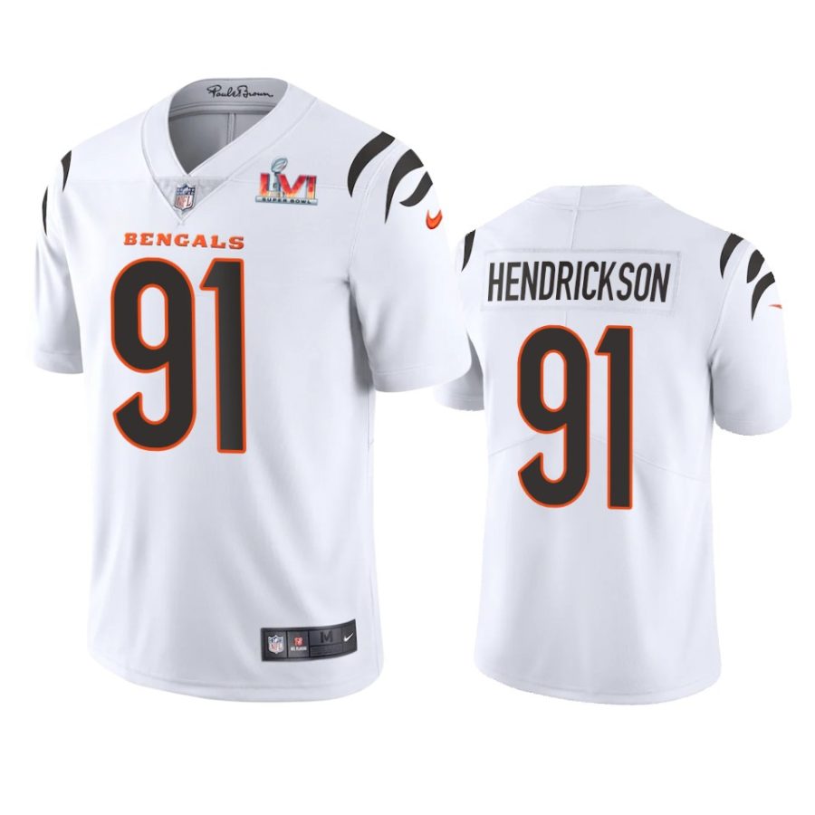 mens cincinnati bengals trey hendrickson white super bowl lvi limited jersey