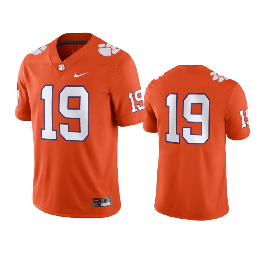 mens clemson tigers 19 nike orange game jersey