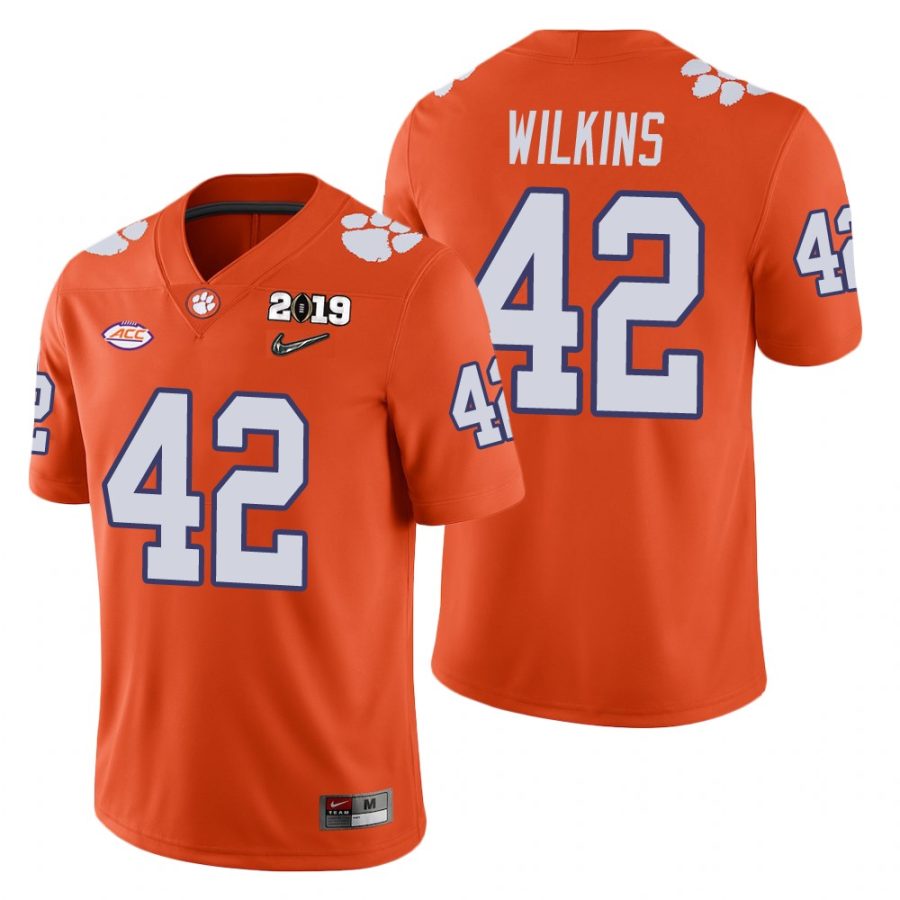 mens clemson tigers christian wilkins orange 2018 national champions jersey