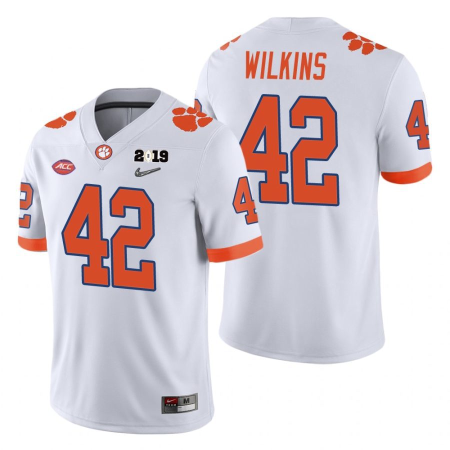 mens clemson tigers christian wilkins white 2018 national champions jersey