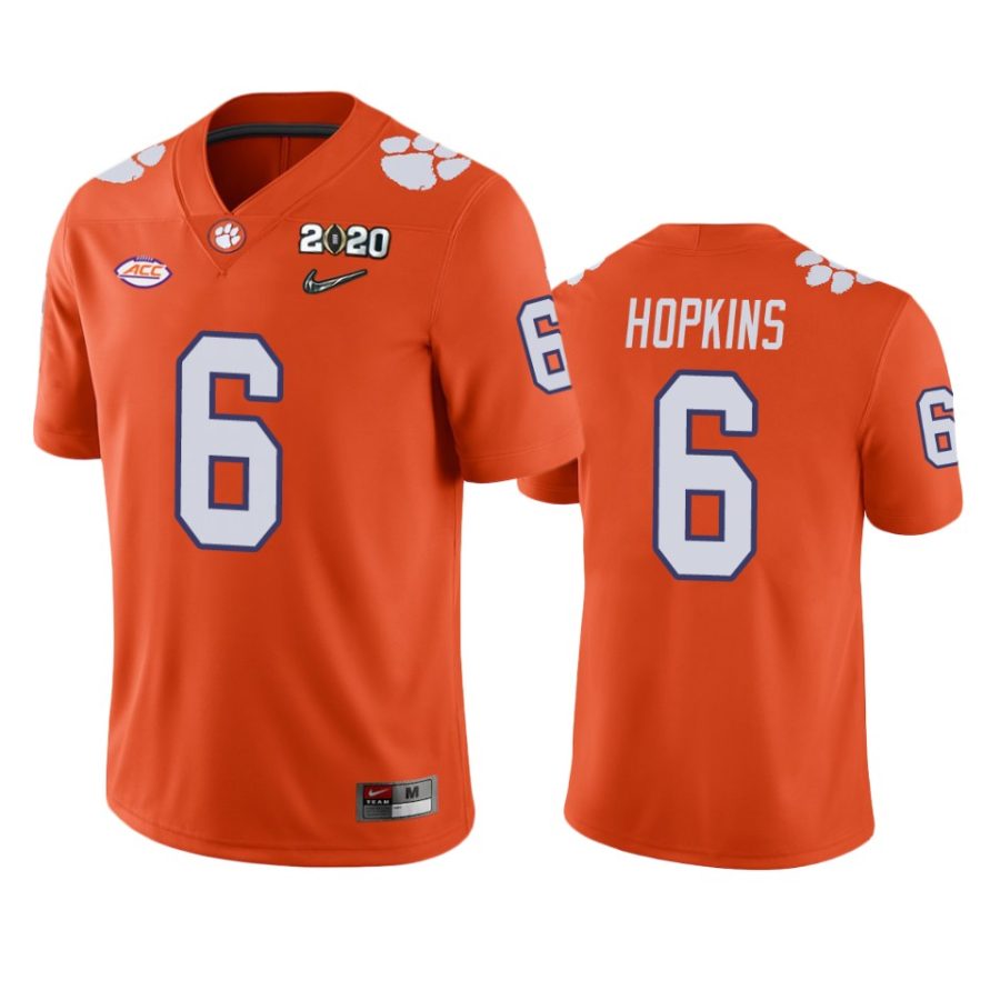 mens clemson tigers deandre hopkins orange 2020 national championship jersey