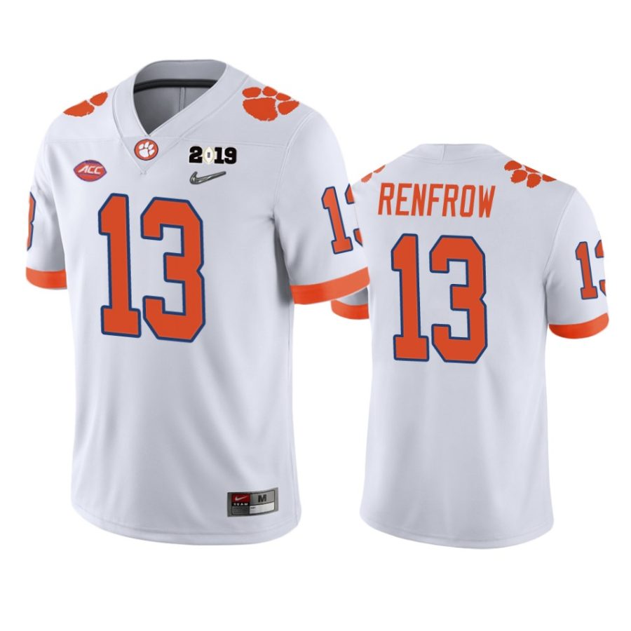 mens clemson tigers hunter renfrow white 2018 national champions jersey