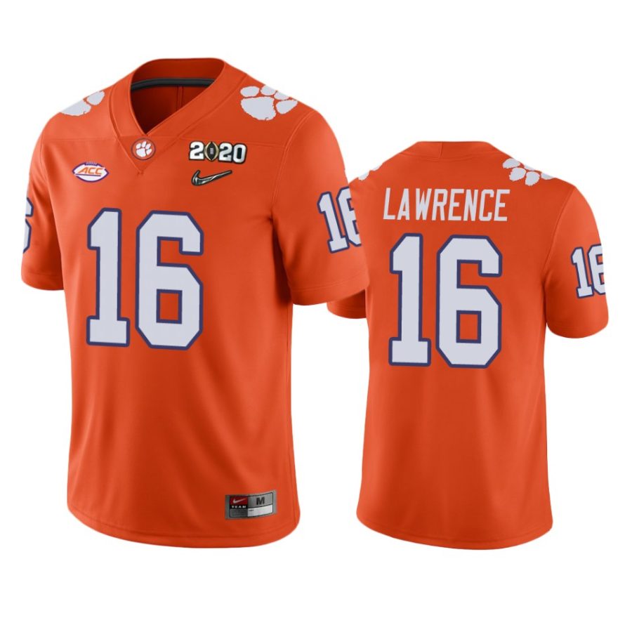 mens clemson tigers trevor lawrence orange 2020 national championship jersey