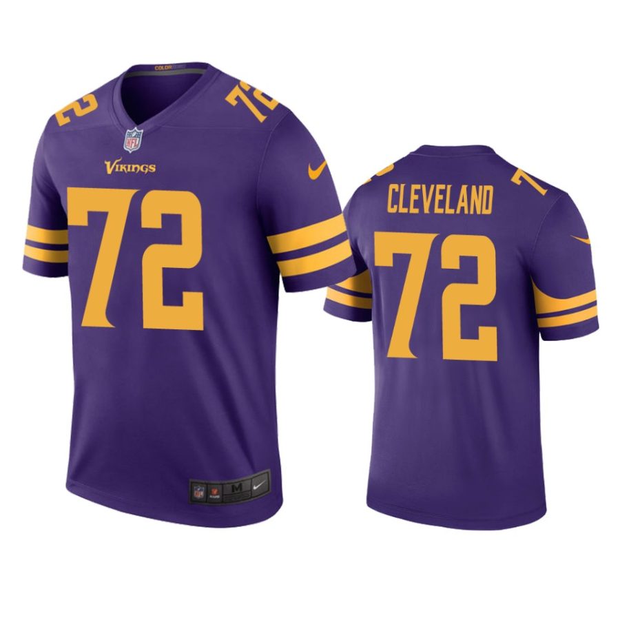 mens color rush legend vikings ezra cleveland purple jersey