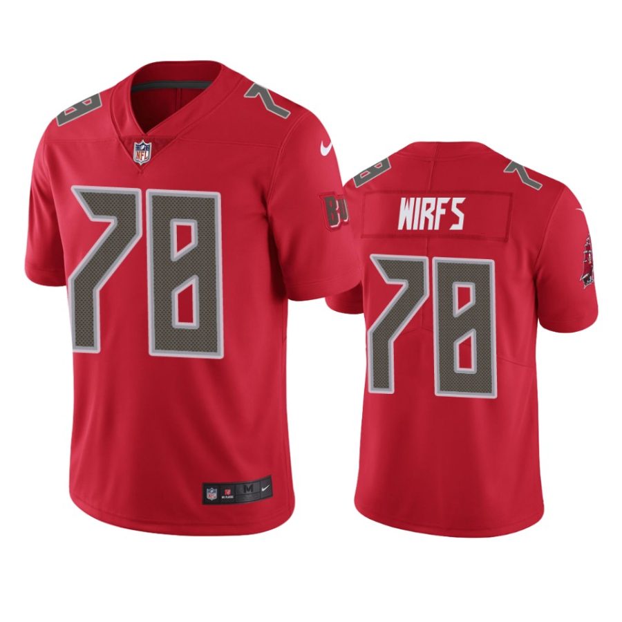 mens color rush limited tristan wirfs buccaneers red jersey