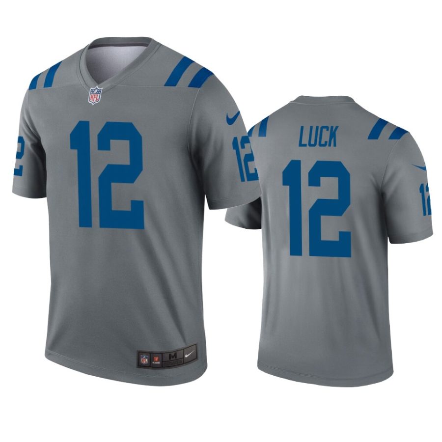 mens colts andrew luck gray inverted legend jersey