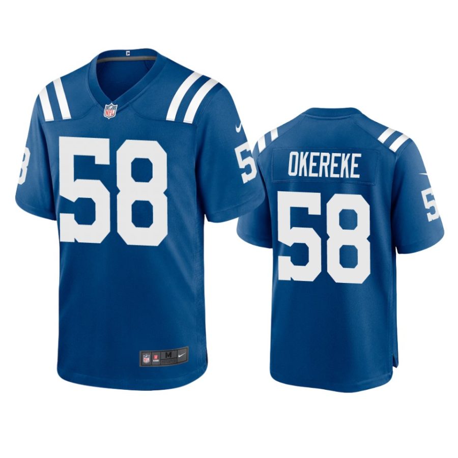 mens colts bobby okereke royal 2020 game jersey