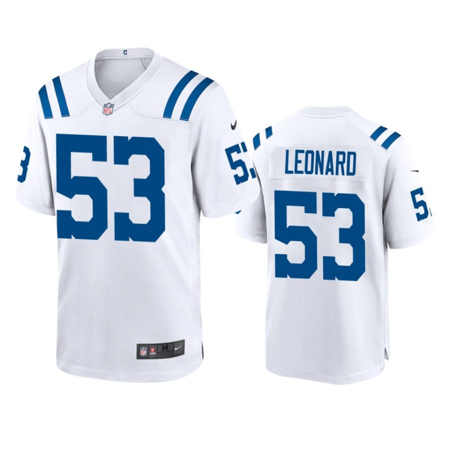 mens colts darius leonard white 2020 game jersey