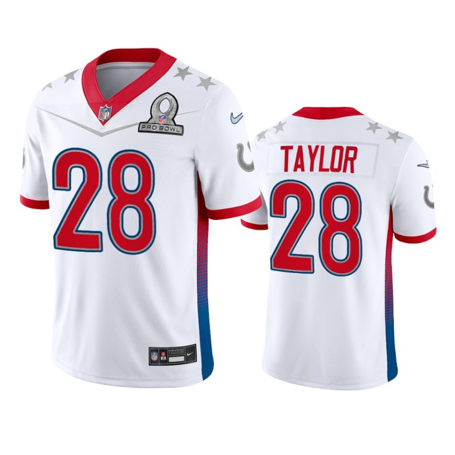 mens colts jonathan taylor white game 2022 afc pro bowl jersey