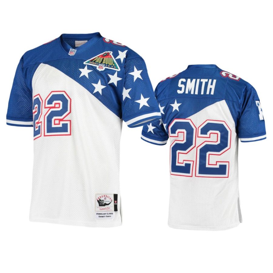 mens cowboys emmitt smith white blue 1994 pro bowl jersey