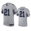 mens cowboys ezekiel elliott gray inverted legend jersey