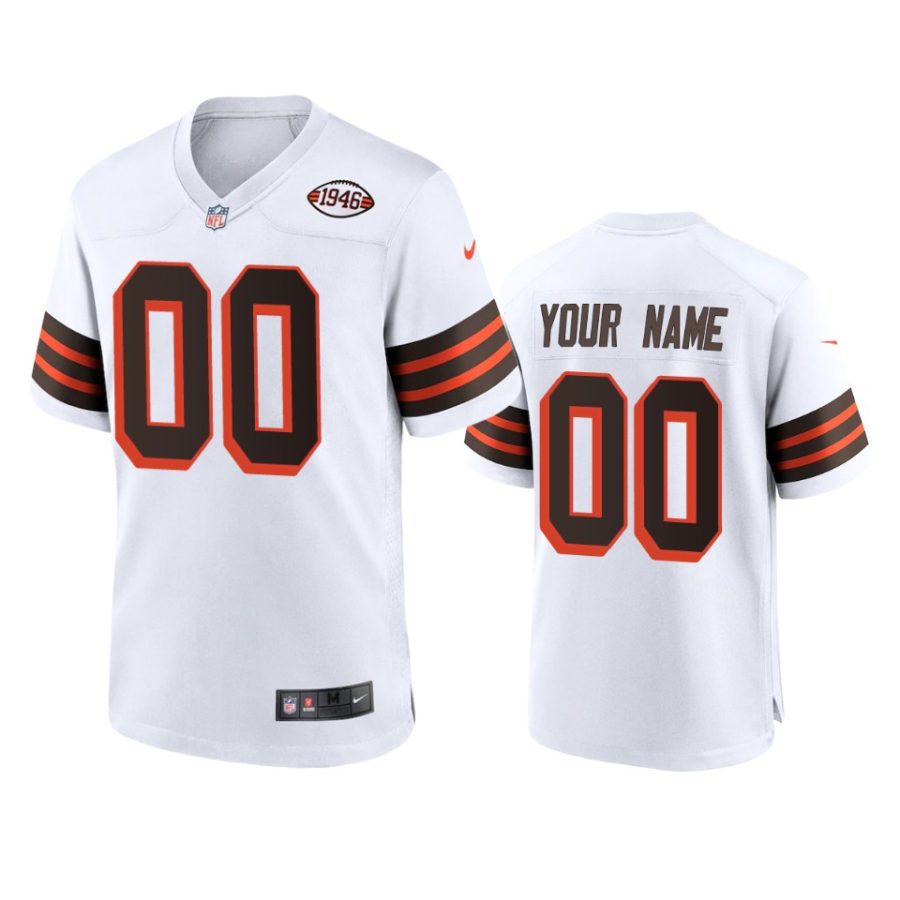 mens custom browns white alternate game 1946 collection jersey