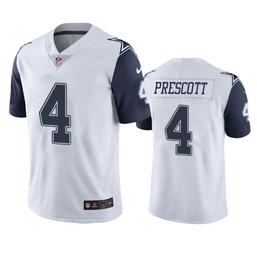 mens dak prescott cowboys white color rush limited jersey