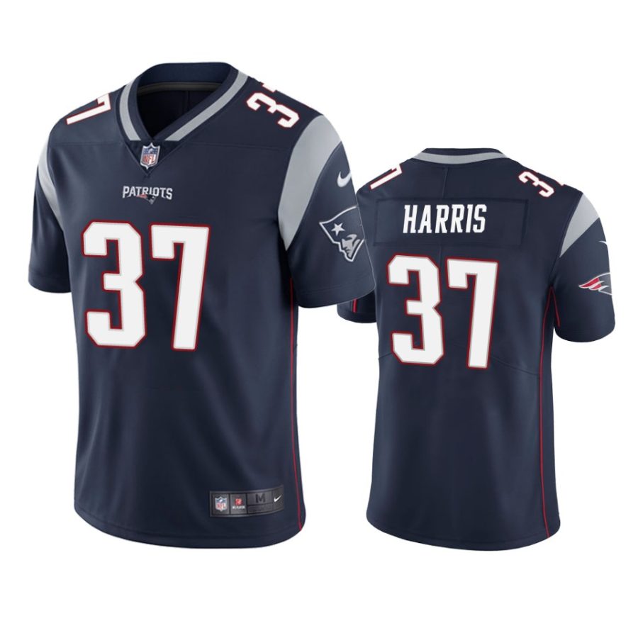 mens damien harris patriots navy vapor jersey