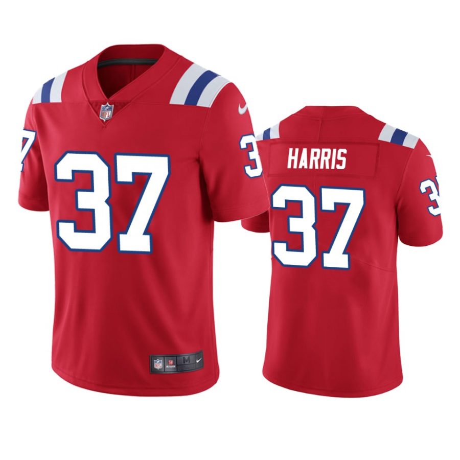 mens damien harris patriots red vapor jersey