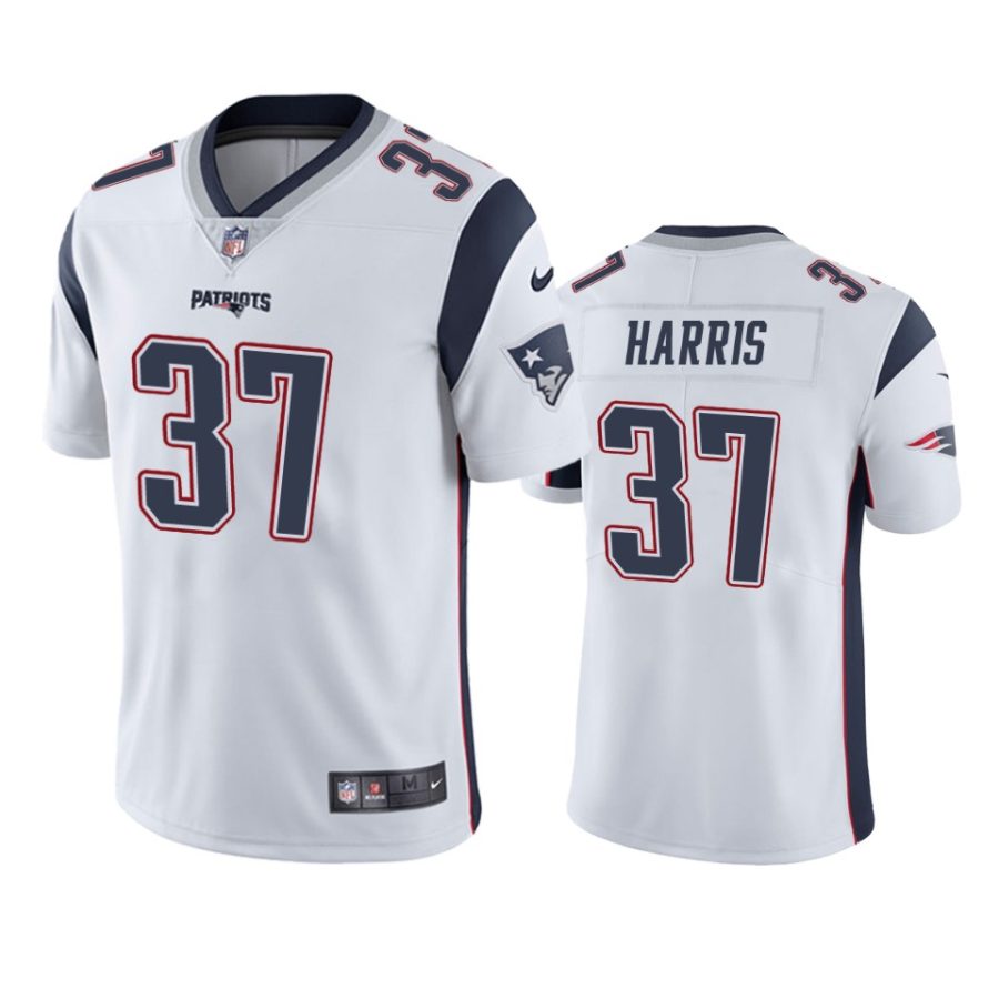 mens damien harris patriots white vapor jersey