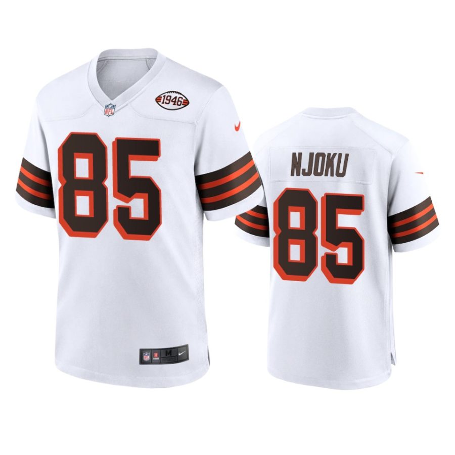 mens david njoku browns white alternate game 1946 collection jersey