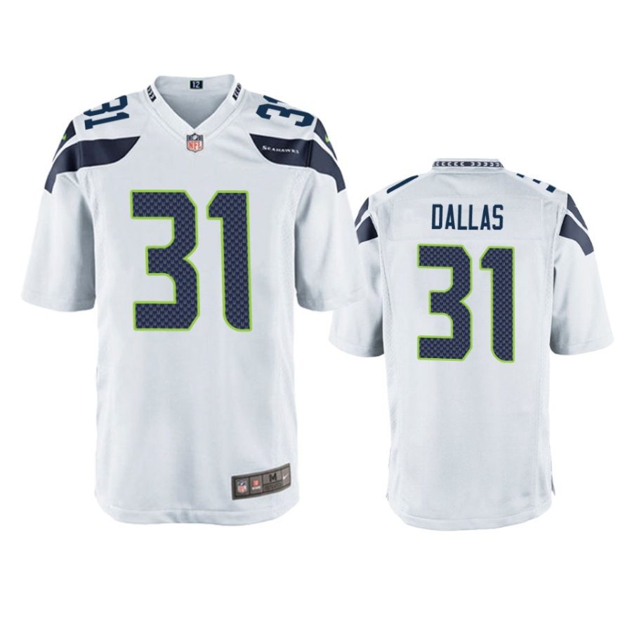 mens deejay dallas seahawks white game jersey