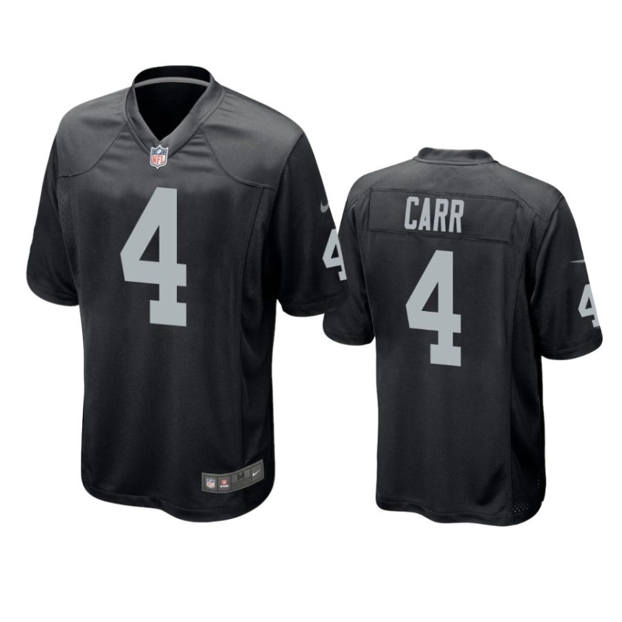 mens derek carr raiders black game jersey