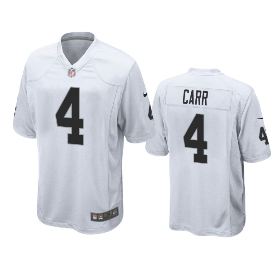 mens derek carr raiders white game jersey