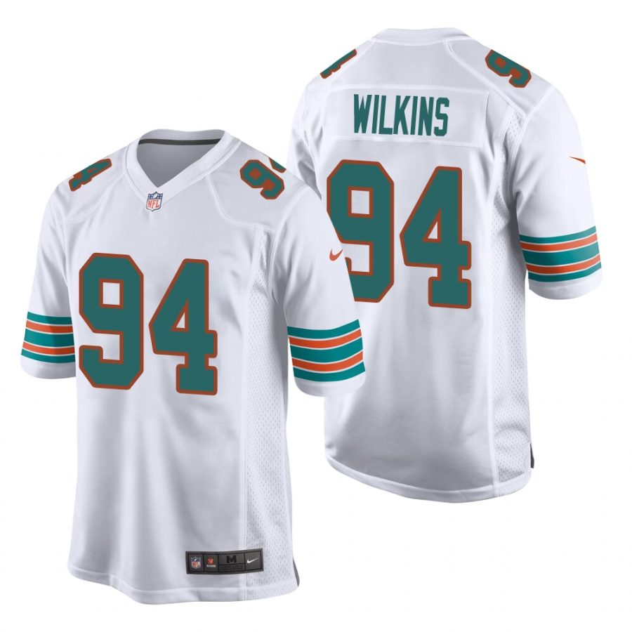 mens dolphins christian wilkins white alternate game game jersey