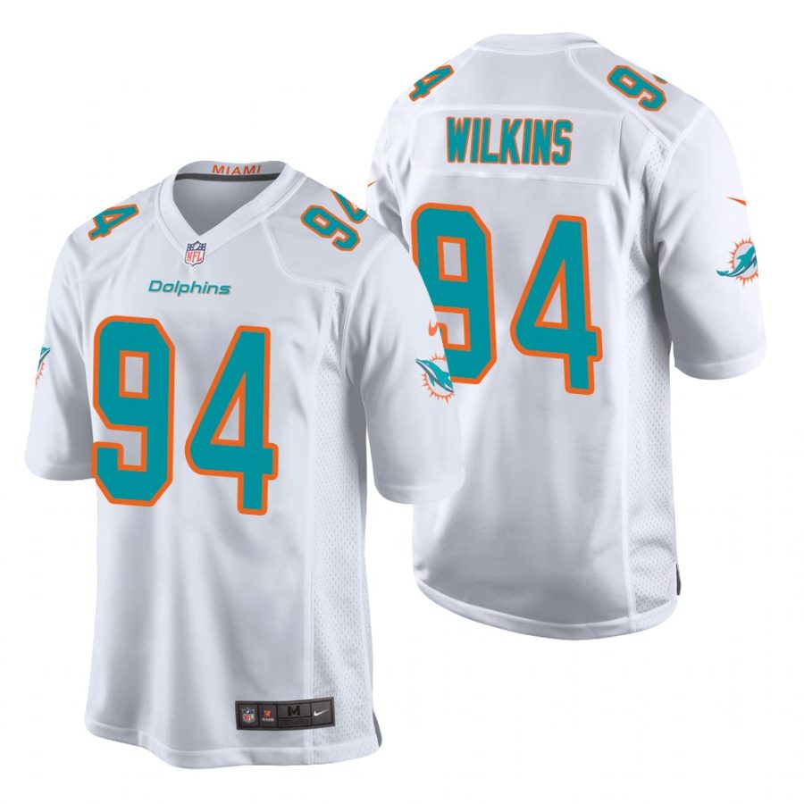 mens dolphins christian wilkins white game jersey