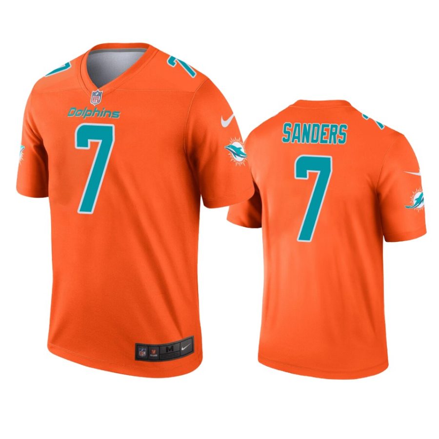 mens dolphins jason sanders orange inverted legend jersey