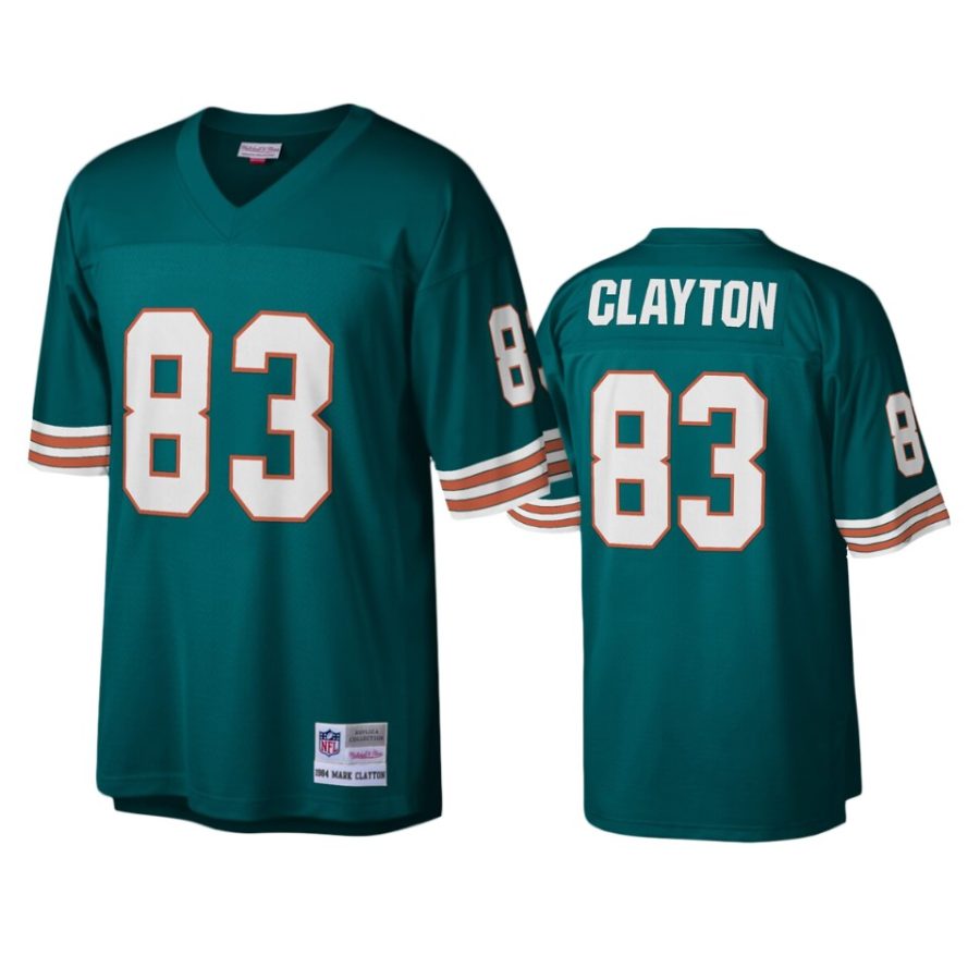 mens dolphins mark clayton aqua legacy replica jersey