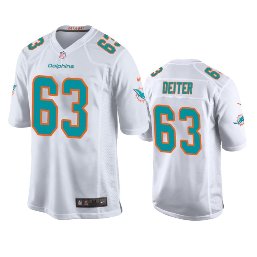 mens dolphins michael deiter white game jersey