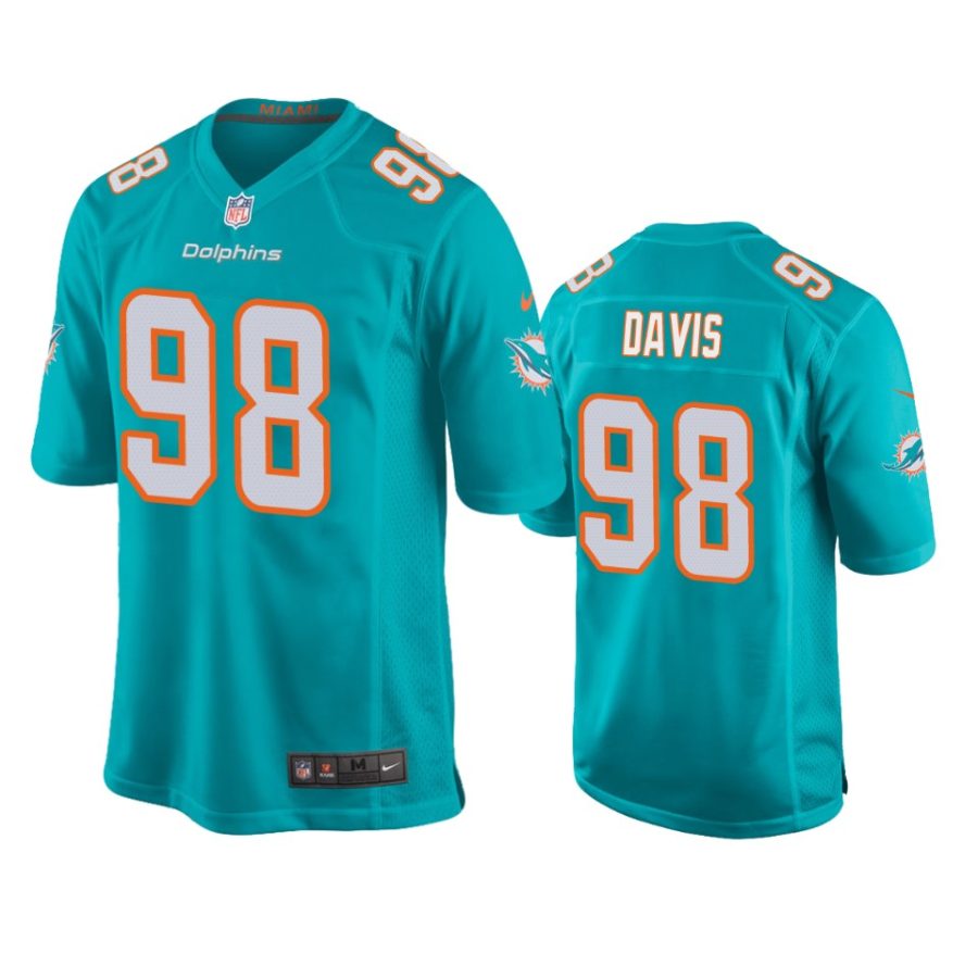 mens dolphins raekwon davis aqua game jersey