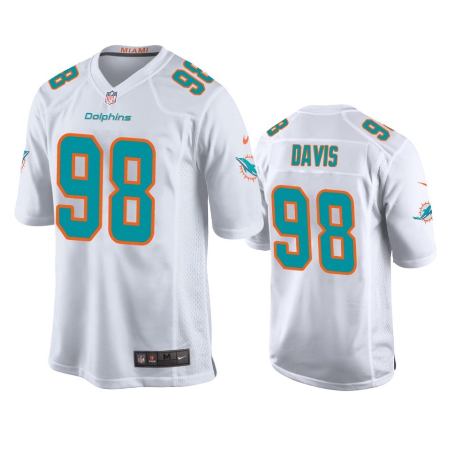 mens dolphins raekwon davis white game jersey