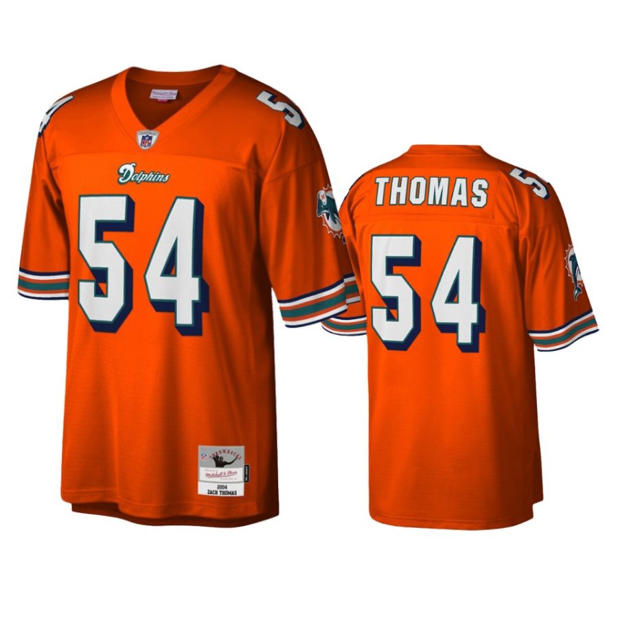 mens dolphins zach thomas orange legacy replica jersey