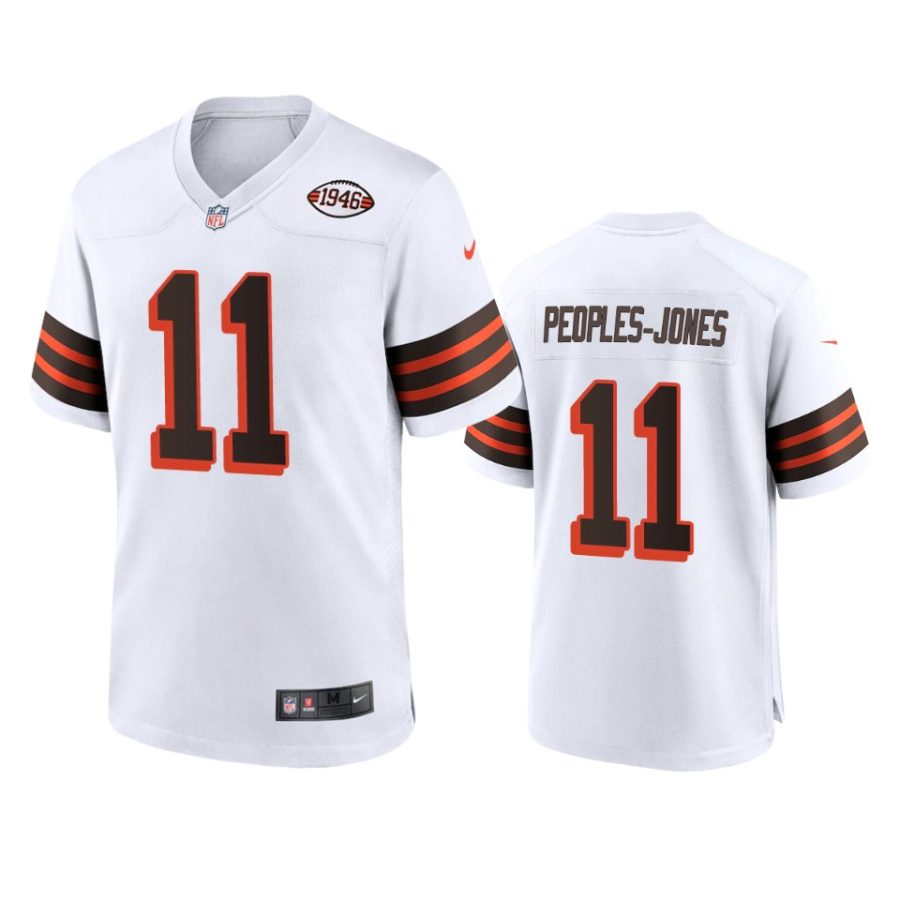 mens donovan peoples jones browns white alternate game 1946 collection jersey