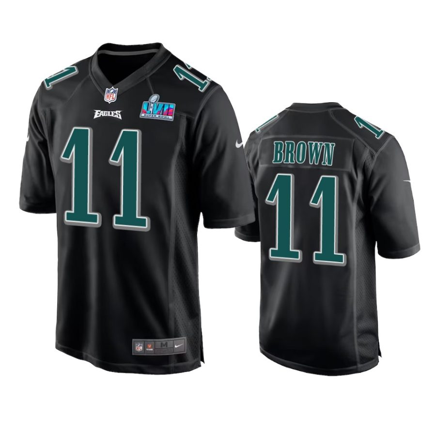 mens eagles a.j. brown black super bowl lvii fashion game jersey