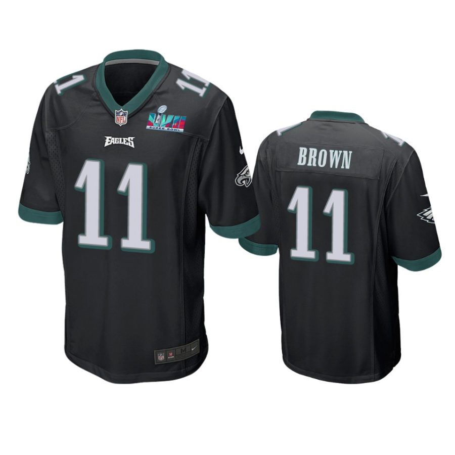 mens eagles a.j. brown black super bowl lvii game jersey