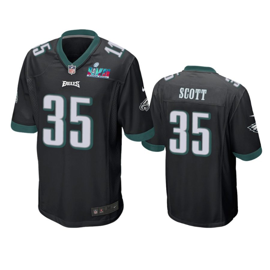 mens eagles boston scott black super bowl lvii game jersey