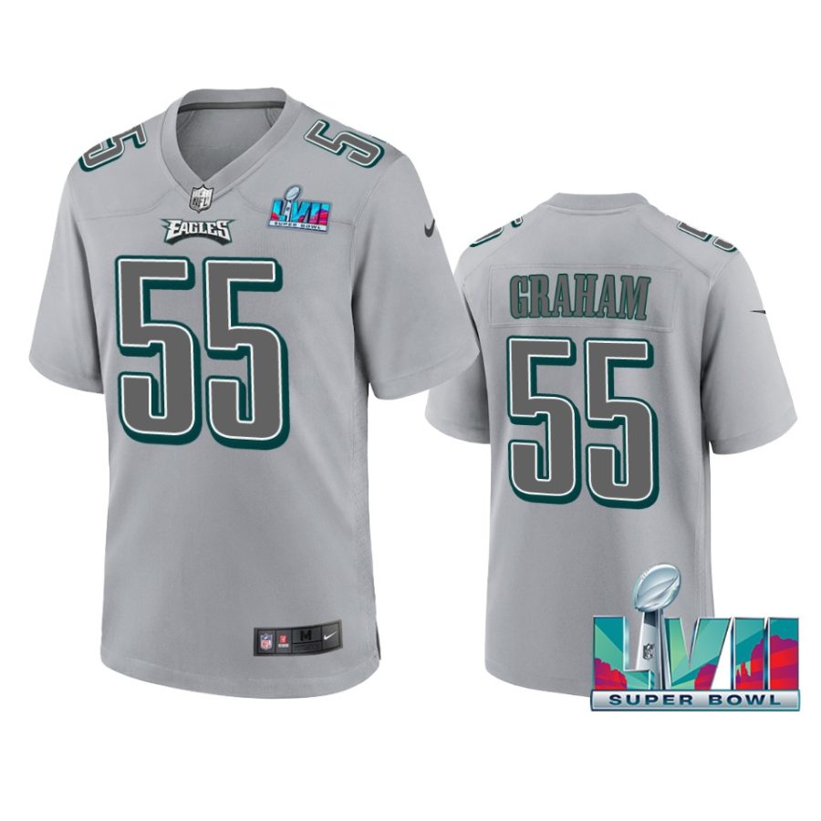 mens eagles brandon graham gray super bowl lvii atmosphere jersey