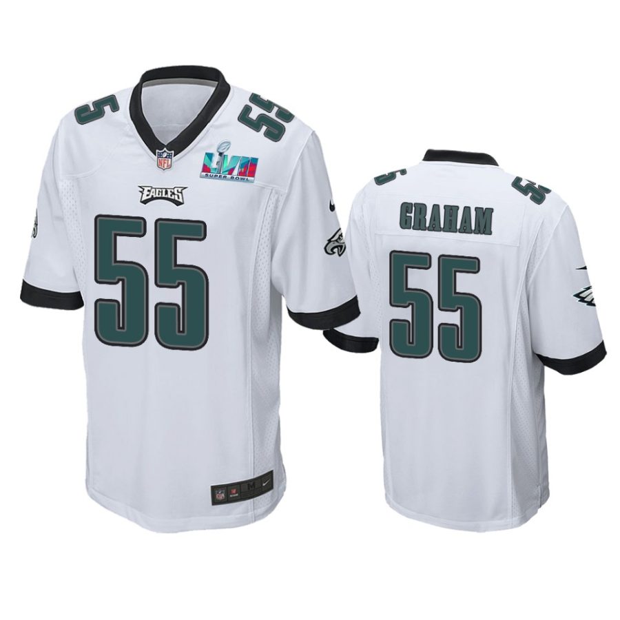 mens eagles brandon graham white super bowl lvii game jersey