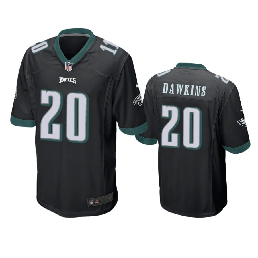 mens eagles brian dawkins black game jersey