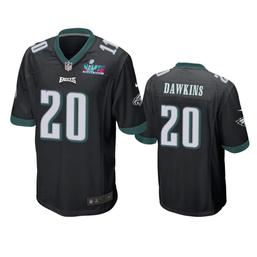 mens eagles brian dawkins black super bowl lvii game jersey