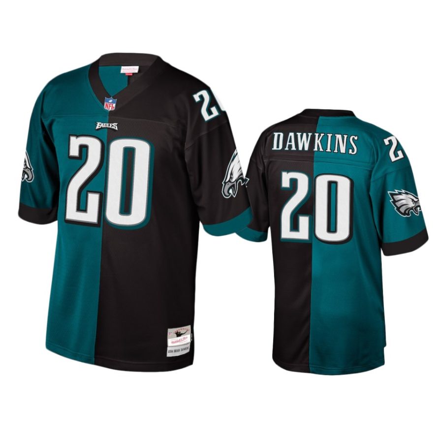 mens eagles brian dawkins green black retired player split jersey