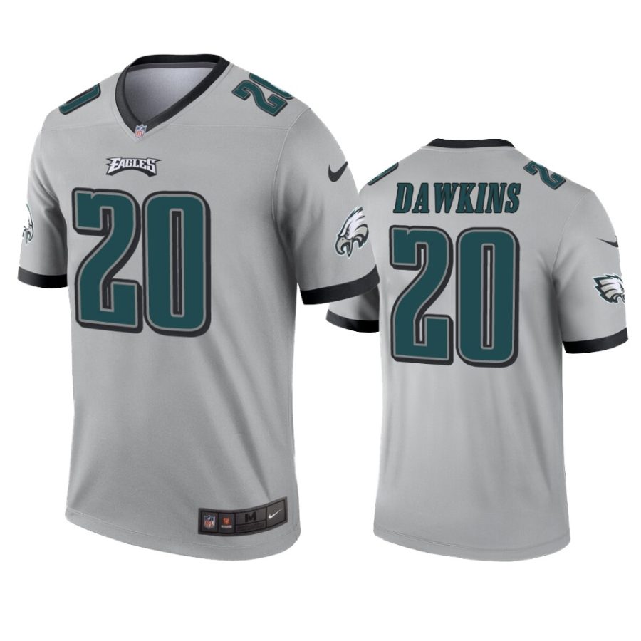 mens eagles brian dawkins silver inverted legend jersey