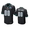 mens eagles custom black super bowl lvii game jersey