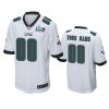 mens eagles custom white super bowl lvii game jersey