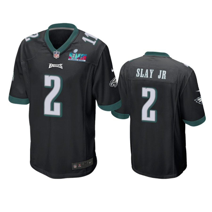 mens eagles darius slay jr black super bowl lvii game jersey