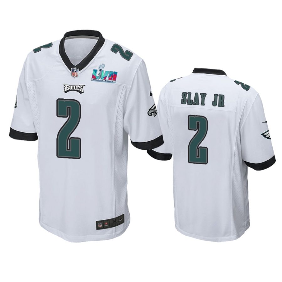 mens eagles darius slay jr white super bowl lvii game jersey